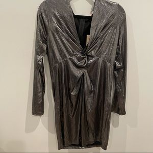 METALLIC LONGSLEEVE DRESS